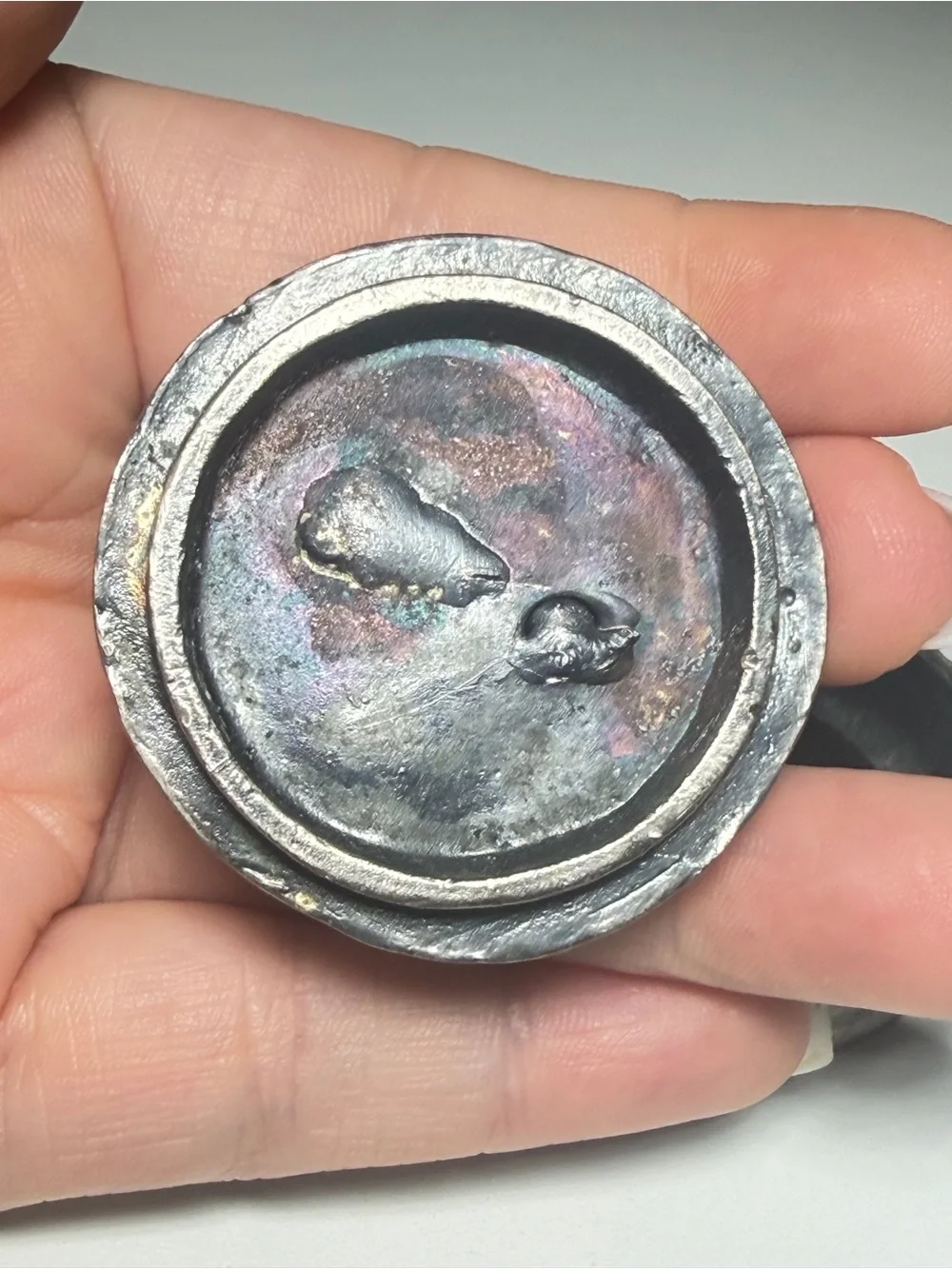 Pewter Tooth Fairy Angel Trinket Box Rhinestone Halo Vintage